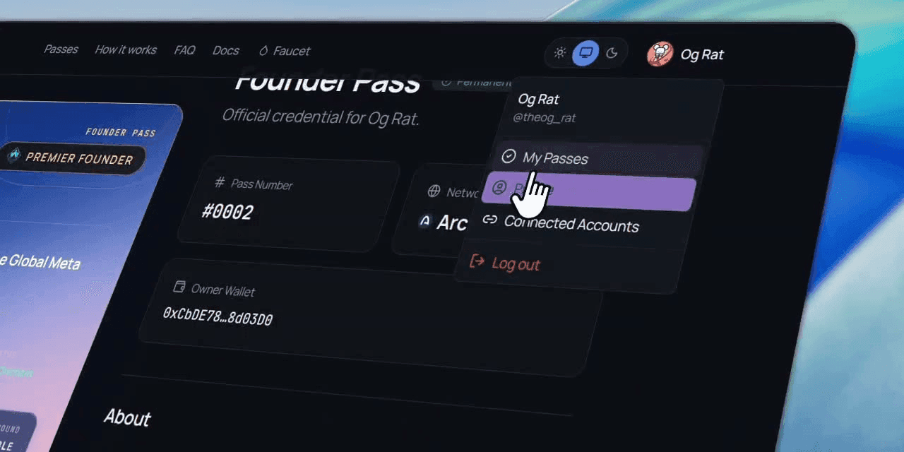 Arc Pass — Proof-Based Founder & Builder Identity